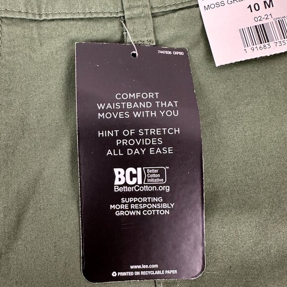 Lee Midrise Bermuda Utility Shorts Midrise Regular Fit Size M Moss Green - Picture 8 of 8